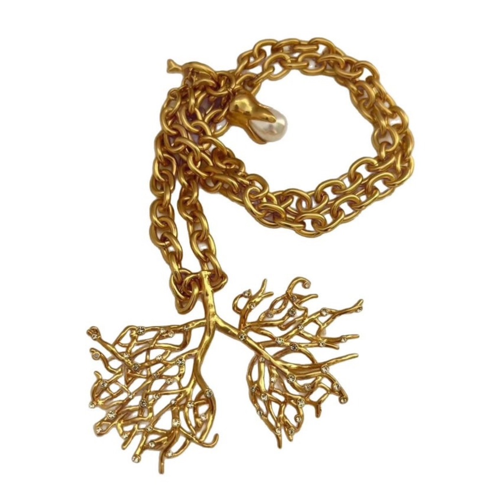 NWT Schiaparelli Anatomical Lung Lariat Necklace